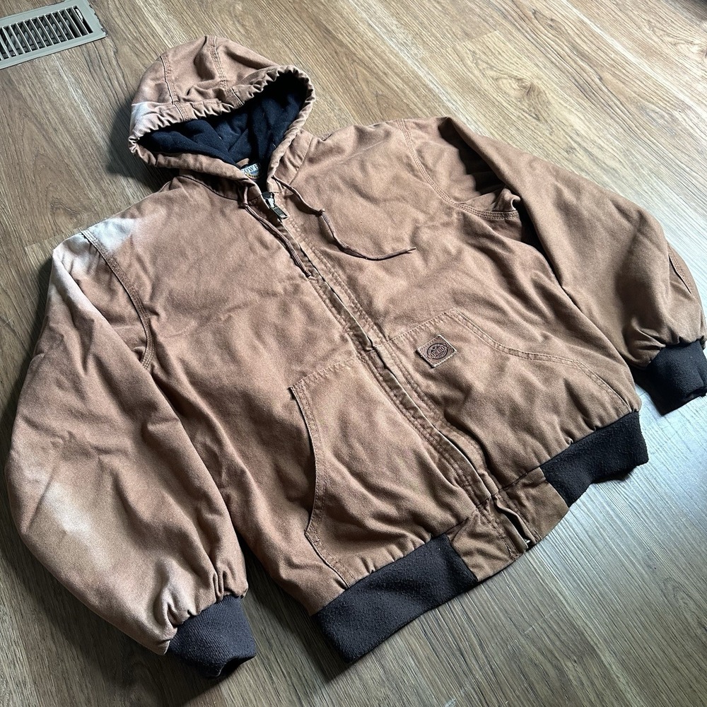 Cowboy Hardware Jacket Mens Medium Brown Canvas Insulated Workwear Outdoors